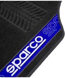 Set 4 tappetini neri e blu per auto sparco in moquette